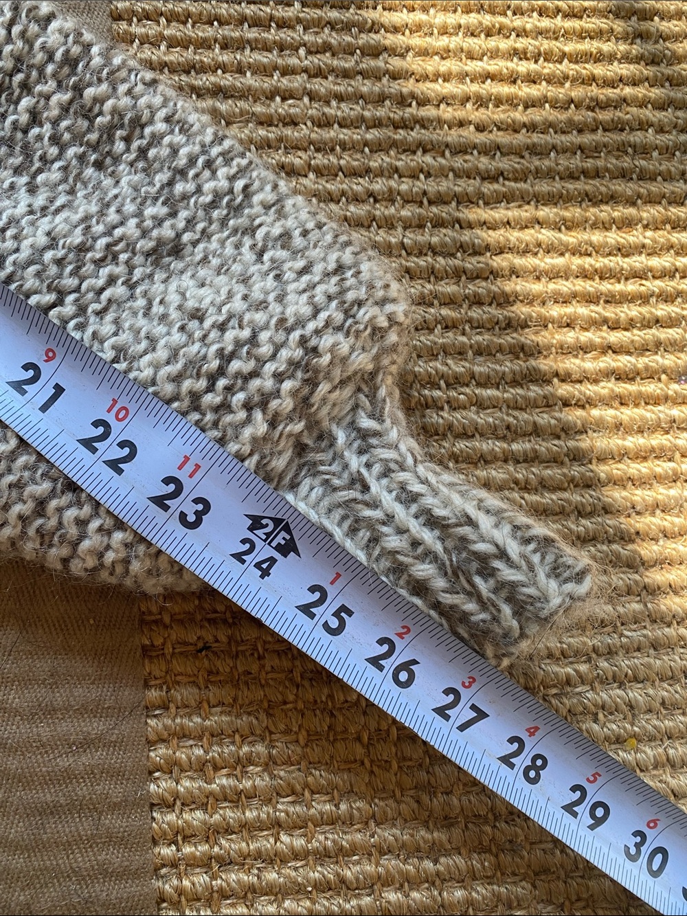 Vintage hand knit wool blend heavy open front sweater cardigan - Picture 11 of 13